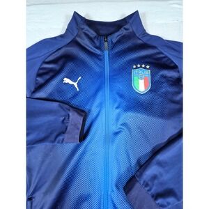 Puma Italia FIGC Soccer Track Jacket Mens XL Blue Full Zip dryCELL 752314-10